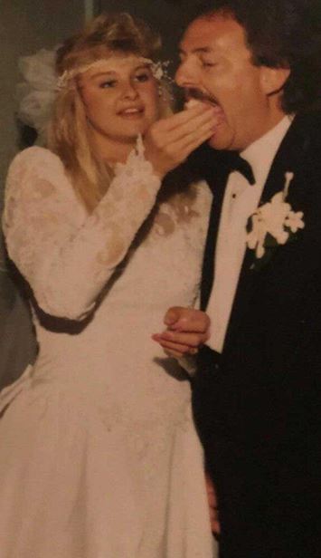 Kent on his wedding day with wife Lisa